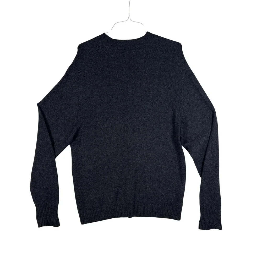 Banana Republic Mens XL 100% Cashmere V-Neck Sweater Charcoal Gray Knit